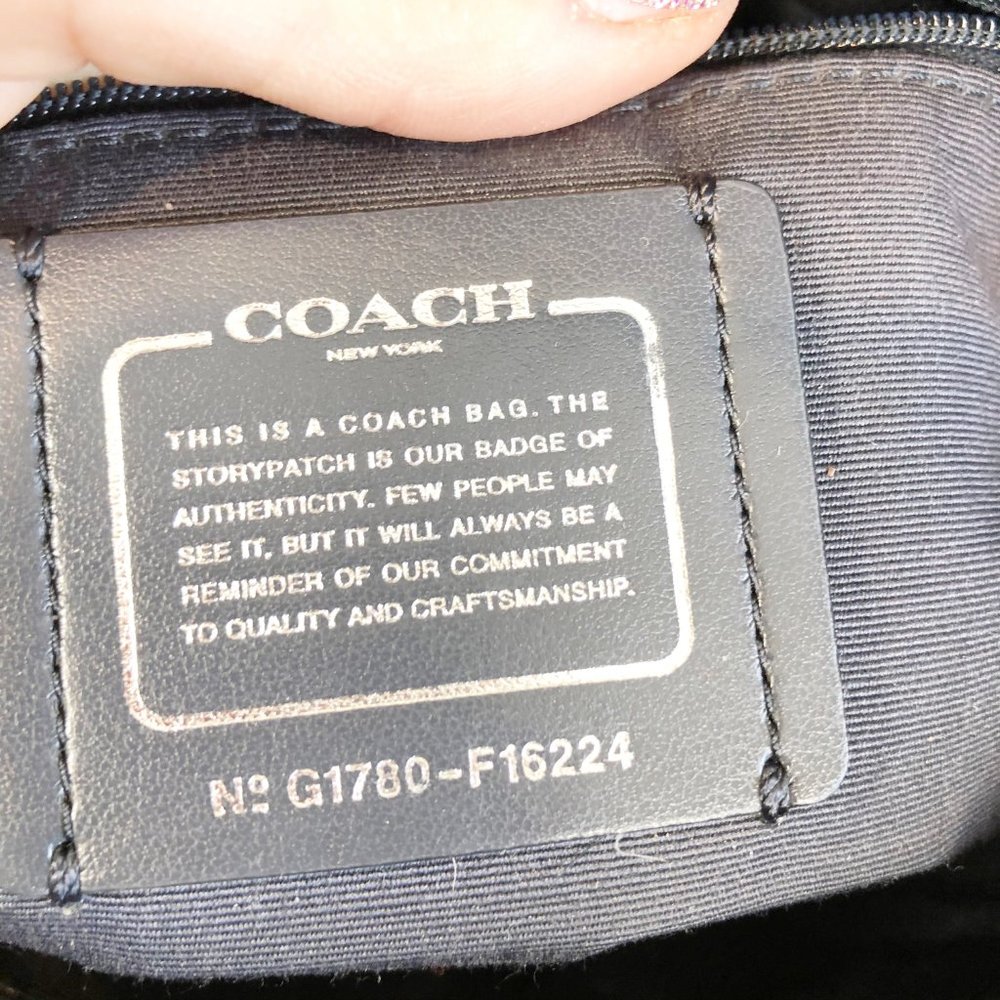 Coach Blue Crossgrain Leather City Zip Tote F16224 - Picture 7 of 8